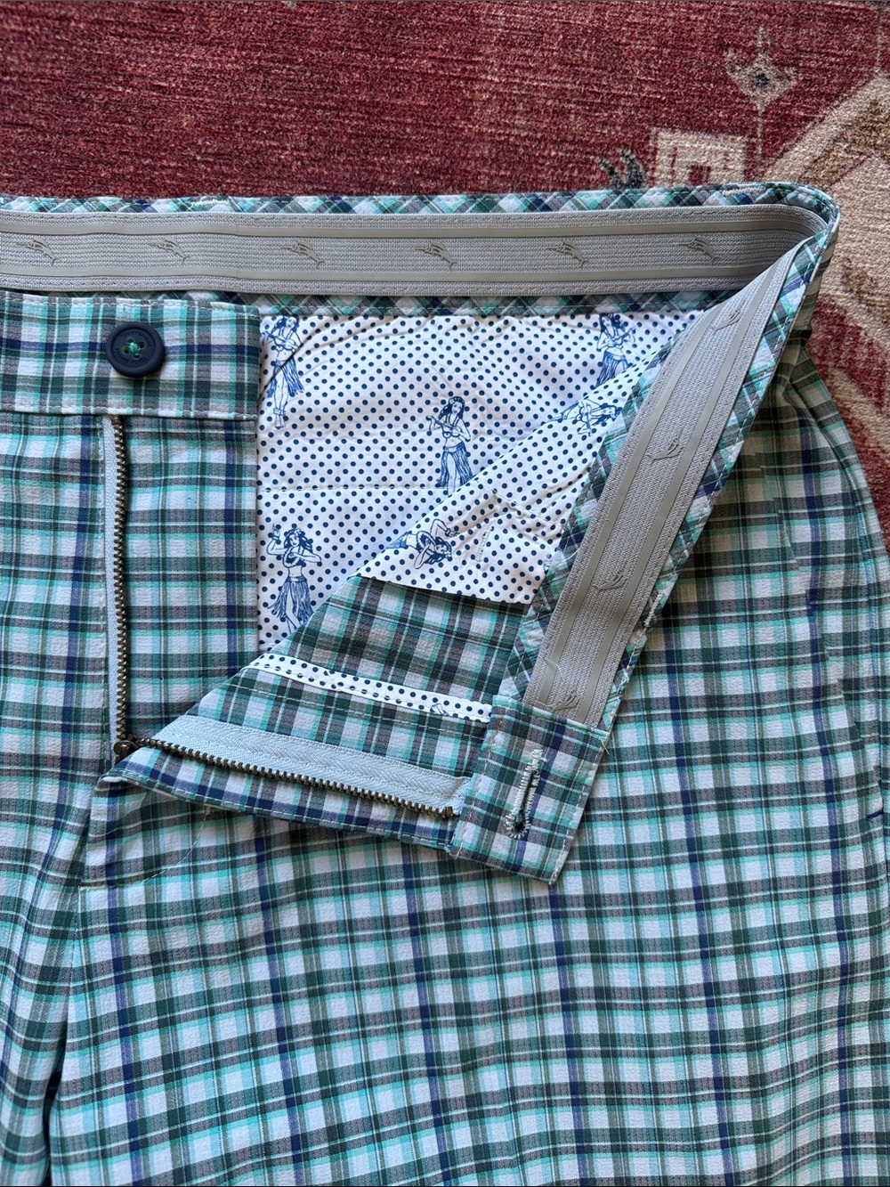 TOMMY BAHAMA Top Deck Check Shorts Size 35 - Picture 10 of 13